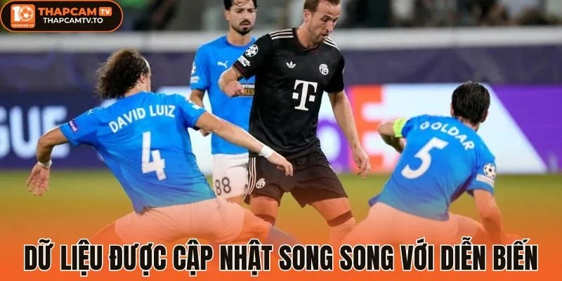 Dữ liệu kết quả được cập nhật song song với diễn biến