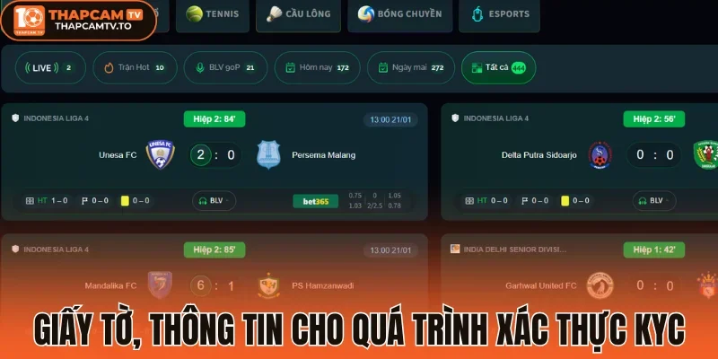 Giấy tờ, thông tin cho quá trình xác thực KYC