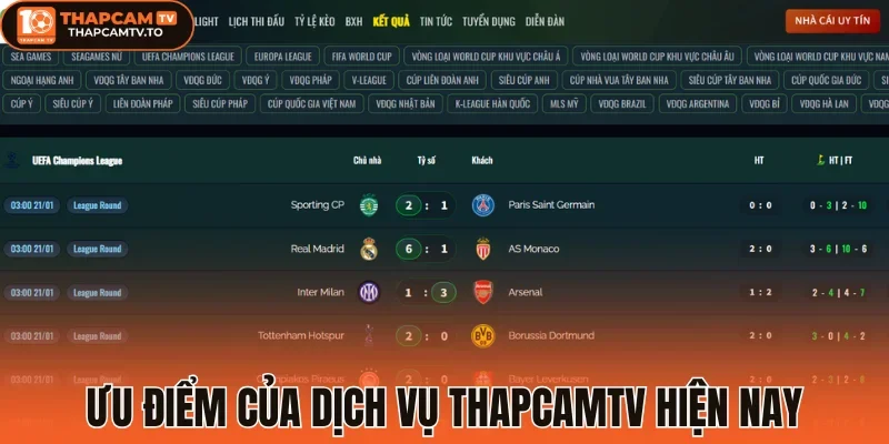 Ưu điểm của dịch vụ Thapcamtv hiện nay