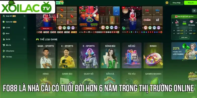 Fo88 là nhà cái có tuổi đời hơn 6 năm trong thị trường online