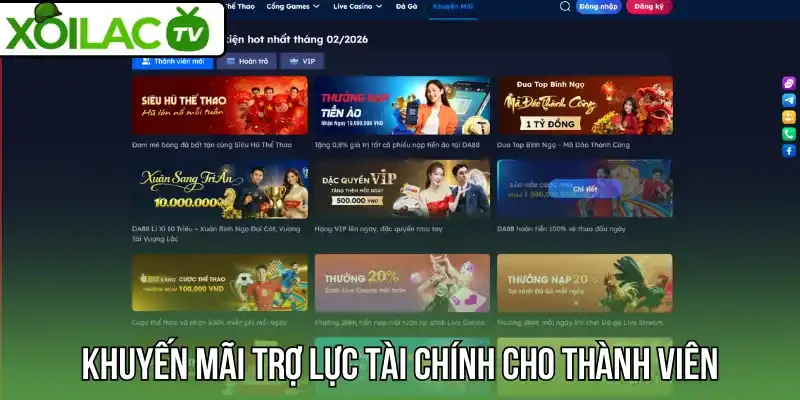 Khuyến mãi trợ lực tài chính cho thành viên