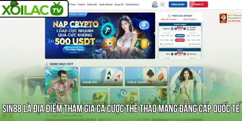 Sin88 là địa điểm tham gia cá cược thể thao mang đẳng cấp quốc tế