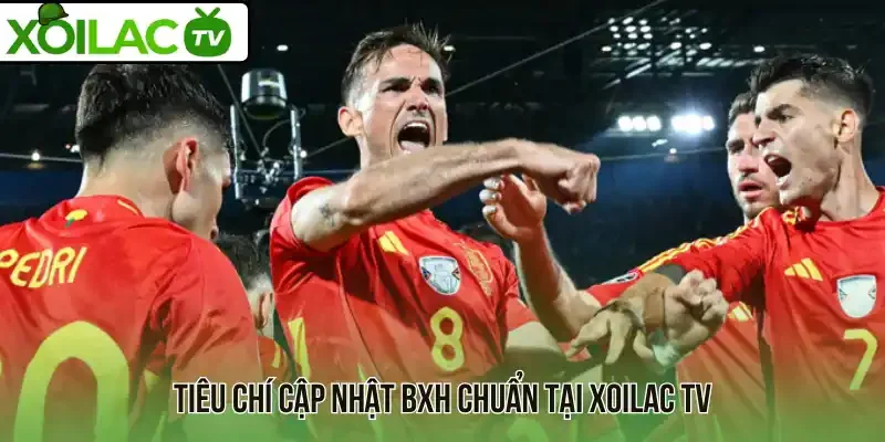 Tiêu chí cập nhật BXH chuẩn tại Xoilac TV